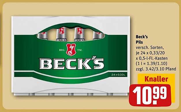 Beck's Pils (24 x 0,33l) - nur 10,99 €