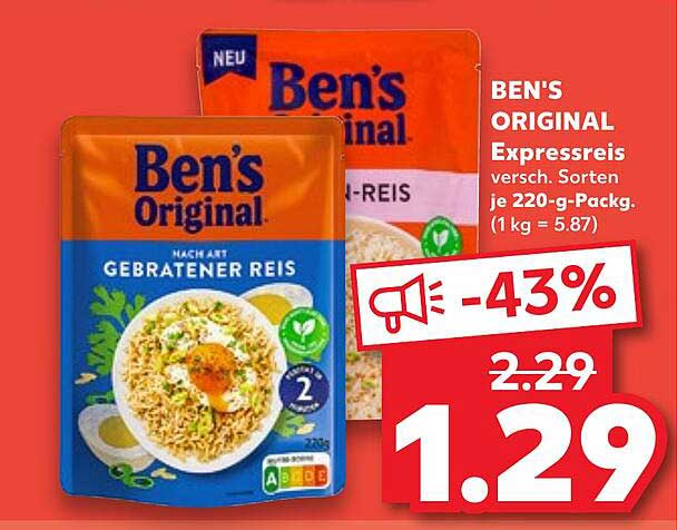 BEN'S ORIGINAL Expressreis, nach Art gebratener Reis, 220 g