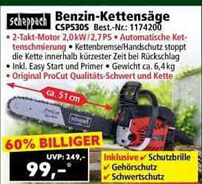 Benzin-Kettensäge CSP530S von Scheppach