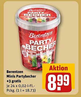 Berentzen Minis Partybecher +3 gratis