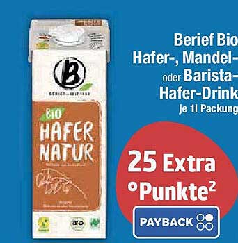 Berief Bio Hafer-, Mandel- oder Barista-Hafer-Drink je 1l Packung