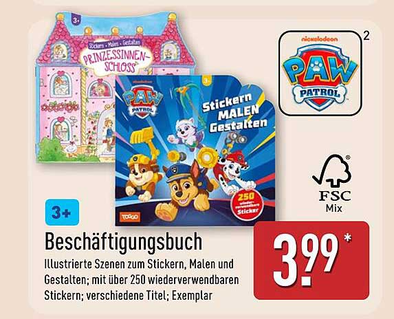 Beschäftigungsbuch Nickelodeon PAW Patrol und Prinzessinnen-Schloss