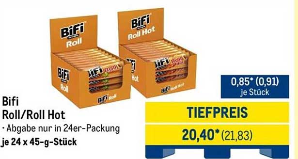 Bifi Roll/Roll Hot – 24er-Packung