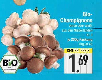 Bio-Champignons braun oder weiß, aus den Niederlanden