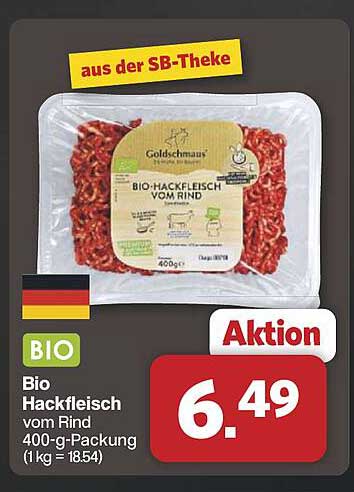 Bio Hackfleisch vom Rind 400-g-Packung