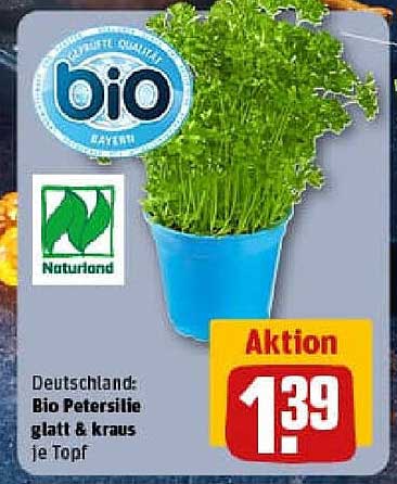Bio Petersilie glatt & kraus je Topf
