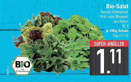 Bio-Salat - Rucola, Blattspinat, Feld- oder Mixsalat aus Italien