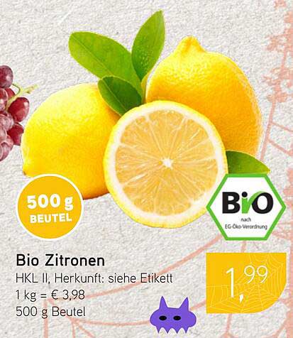 Bio Zitronen 500 g Beutel