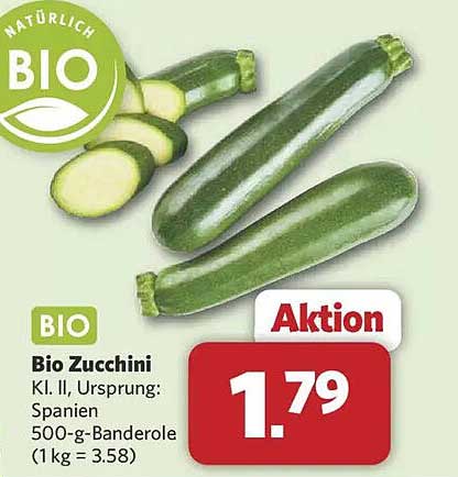 Bio Zucchini 500-g-Banderole - Aktion!