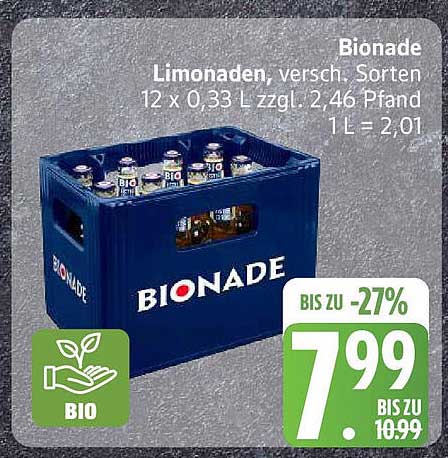 Bionade Limonade, verschiedene Sorten (12 x 0,33 L)