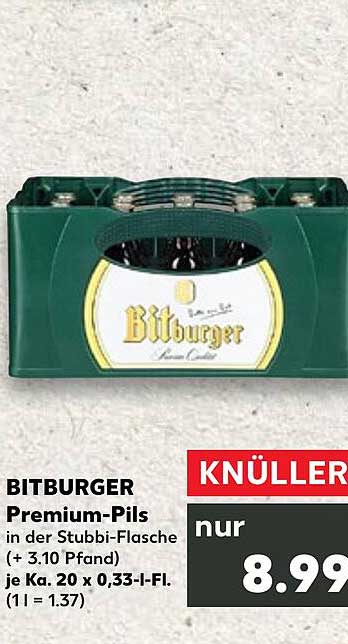 BITBURGER Premium-Pils in der Stubbi-Flasche