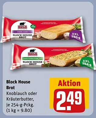 Block House Brot Knoblauch oder Kräuterbutter, je 254-g-Packung