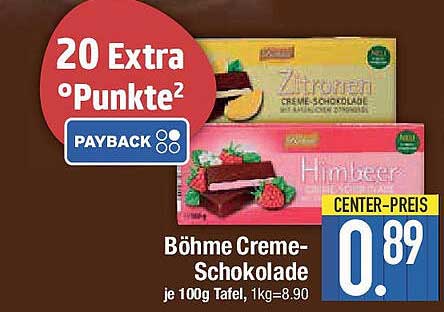 Böhme Creme-Schokolade - Himbeer und Zitrone
