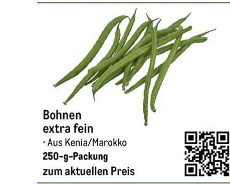 Bohnen extra fein - 250-g-Packung