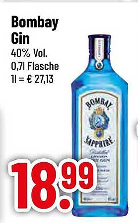 Bombay Gin 40% Vol. 0,7l Flasche