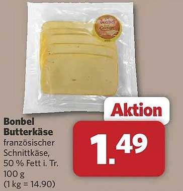 Bonbel Butterkäse französischer Schnittkäse, 50 % Fett i. Tr. 100 g