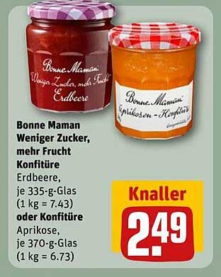 Bonne Maman Weniger Zucker, mehr Frucht Konfitüre