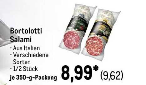 Bortolotti Salami - Aus Italien, verschiedene Sorten, 1/2 Stück - je 350-g-Packung