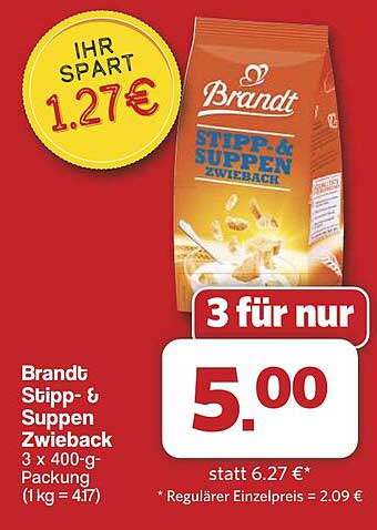 Brandt Stipp- & Suppen Zwieback 3 x 400-g-Packung
