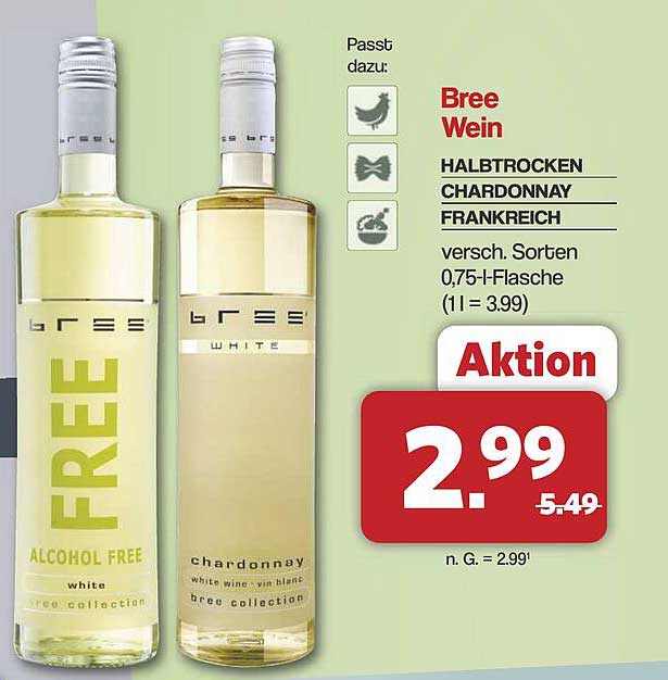 Bree Wein Halbtrocken Chardonnay Frankreich 0,75 l