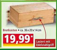Brotkasten aus Holz mit Edelstahlgriff