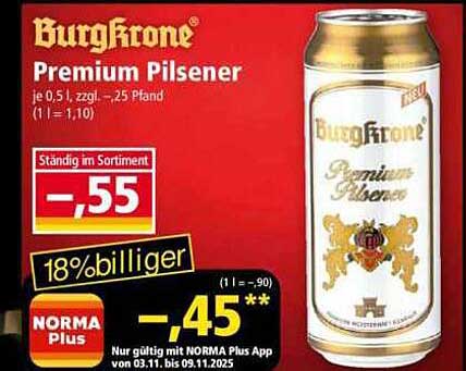 Burghkrone Premium Pilsener 0,5l