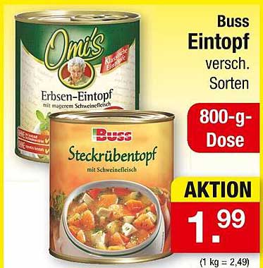 Buss Eintopf - Erbsen- und Steckrüben-Eintopf in der 800-g-Dose