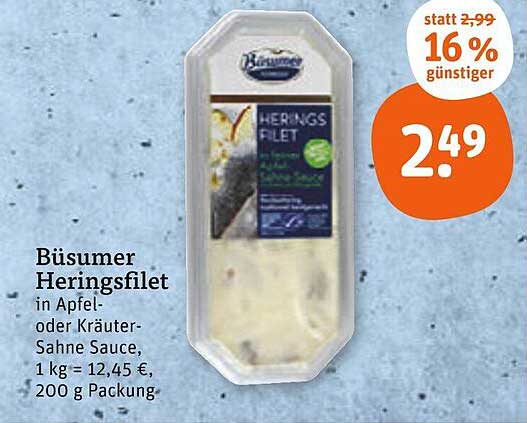 Büsumer Heringsfilet in Apfel- oder Kräuter-Sahne Sauce, 200 g