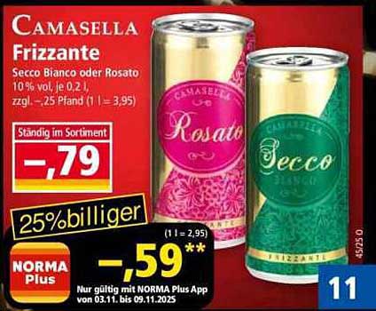 Camasella Frizzante Secco Bianco oder Rosato