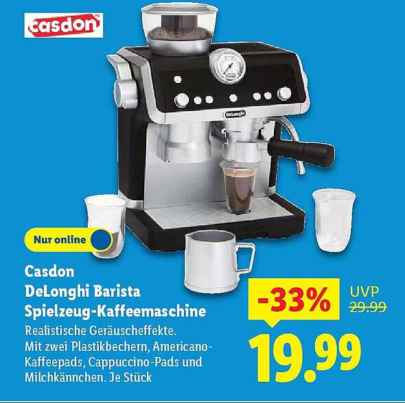Casdon DeLonghi Barista Spielzeug-Kaffeemaschine