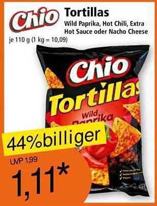 Chio Tortillas - Wild Paprika, Hot Chili, Extra Hot Sauce oder Nacho Cheese