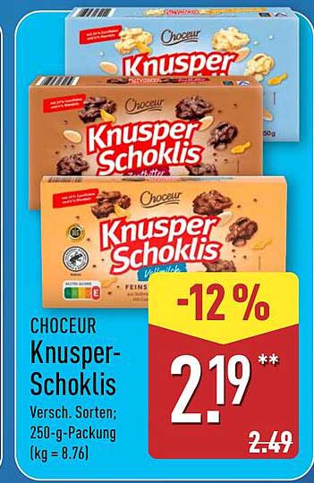 CHOCEUR Knusper-Schoklis 250-g-Packung – Verschiedene Sorten
