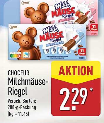Choceur Milchmäuse-Riegel 200g Packung