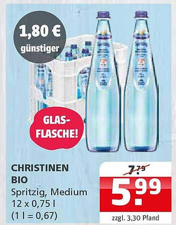 CHRISTINEN BIO Spritzig, Medium 12 x 0,75 l (1 l = 0,67)