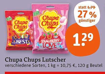 Chupa Chups Lutscher - verschiedene Sorten, 120 g Beutel