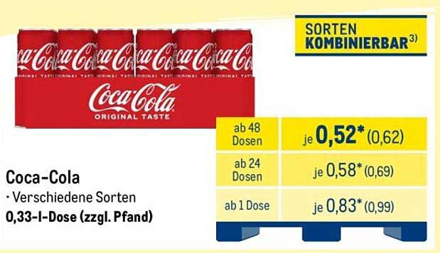 Coca-Cola 0,33-l-Dose - Verschiedene Sorten
