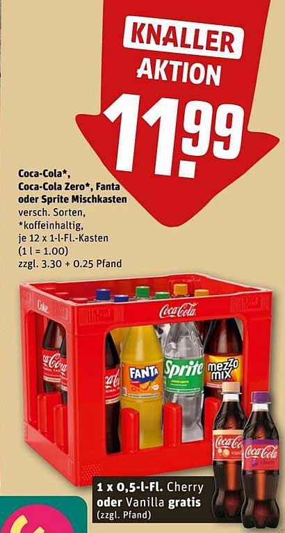 Coca-Cola*, Coca-Cola Zero*, Fanta oder Sprite Mischkasten