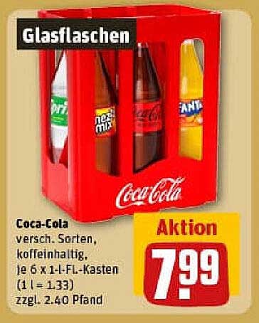 Coca-Cola Glasflaschen - Auswahl verschiedener Sorten
