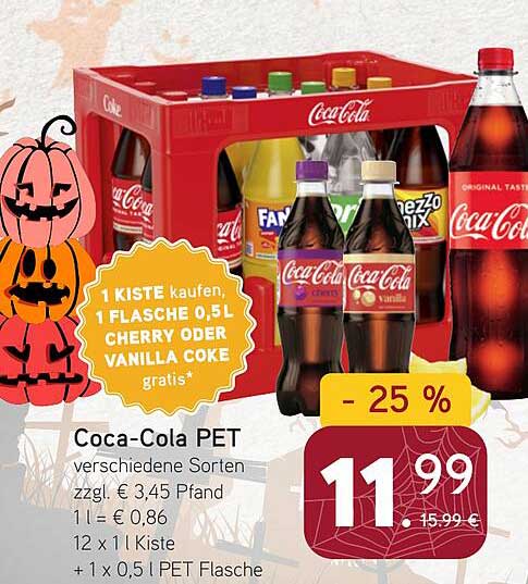 Coca-Cola PET Angebot: 1 Kiste kaufen, 1 Flasche gratis!