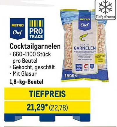 Cocktailgarnelen 1,8 kg Beutel - Gekocht und geschält
