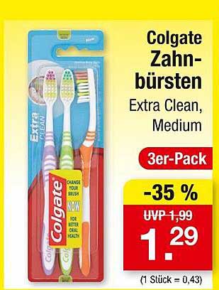 Colgate Zahnbürsten Extra Clean, Medium – 3er-Pack