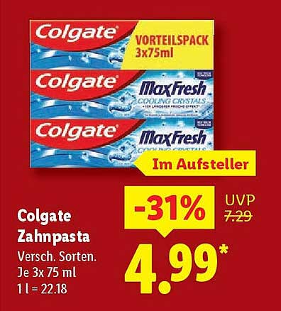 Colgate Zahnpasta Vorteilspack 3x75ml