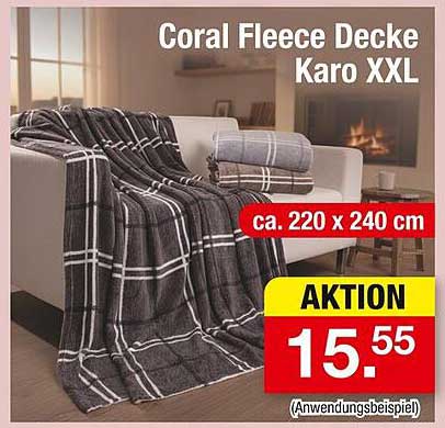 Coral Fleece Decke Karo XXL
