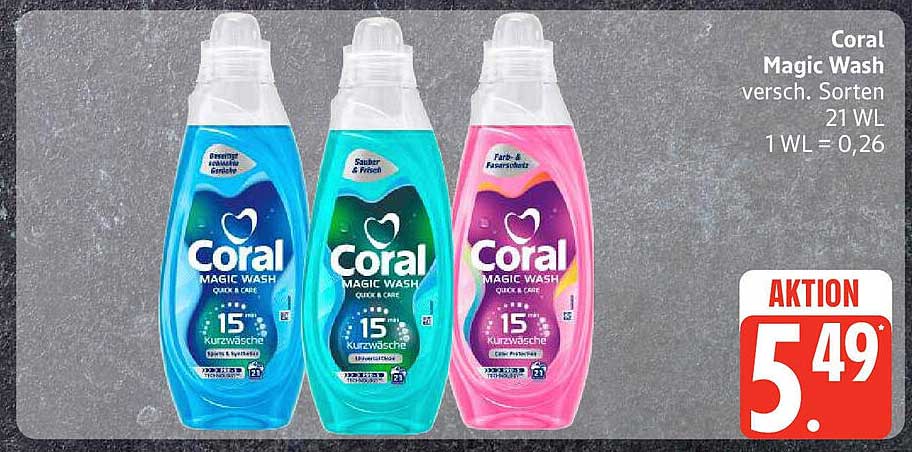 Coral Magic Wash - verschiedenen Sorten 21 WL für 5,49 €