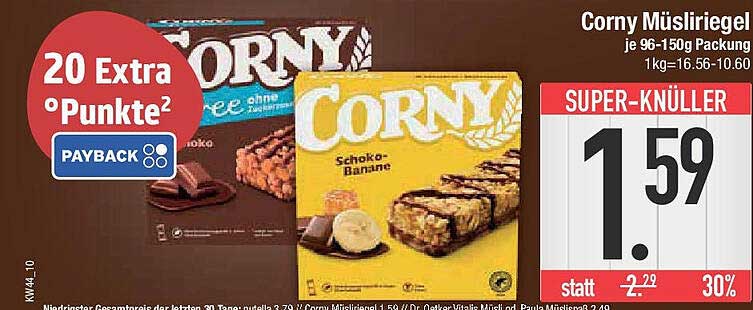 Corny Müsliriegel je 96-150g Packung