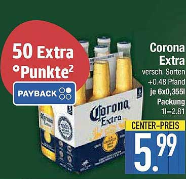 Corona Extra 6x0,355L für nur 5,99 €