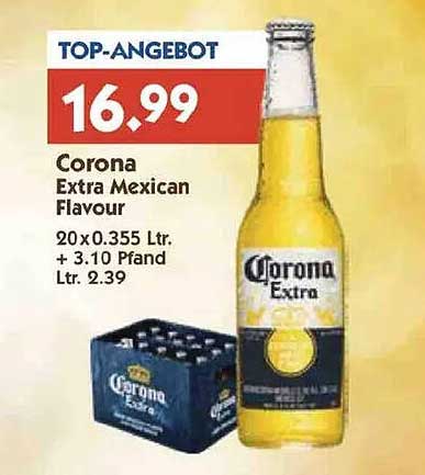 Corona Extra Mexican Flavour 20 x 0,355 L für nur 16,99 €