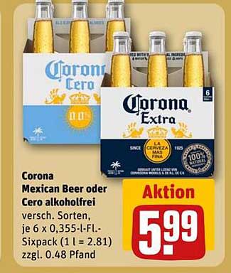 Corona Mexican Beer oder Cero alkoholfrei