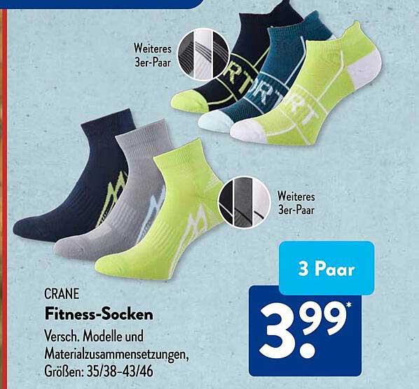 CRANE Fitness-Socken – 3 Paar zum unschlagbaren Preis