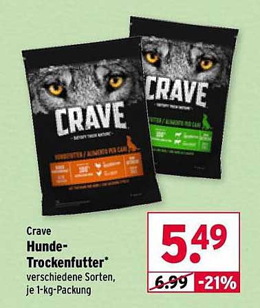 Crave Hundefutter 1-kg-Packung, verschiedene Sorten